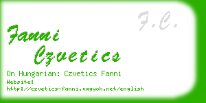 fanni czvetics business card